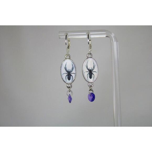 Halloween Spider Earrings - Handmade - Picture 4 of 5